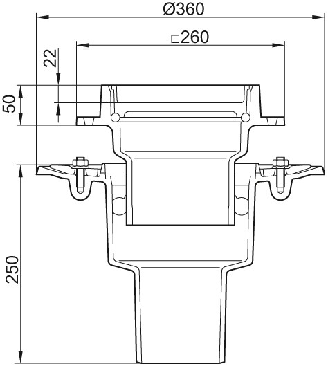 ACO Reinigungsverschluss FINOR S 2 tlg. M 125 De f wähl Oberfläche DN 150