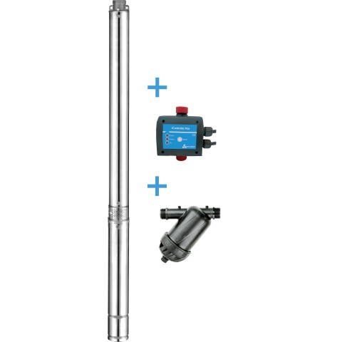 ewuaqua iWater eco3 4-60 TBPumpe 3" Beregnungspaket 3" Tiefbrunnenpumpen-Komplettpaket