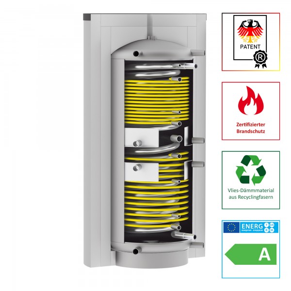 Solarbayer Hygiene-Schichtladespeicher HSK-SLS-500-Plus, Edelstahlwellrohr