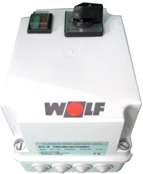 Wolf 1 Stufenschalter D1 2 mit Wiedereinschaltsperre 8A 400 Volt