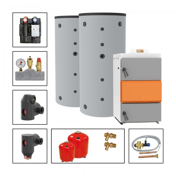 Solarbayer Holzvergaserset HVS E 60-1A Variante A (2x SLS-2200)