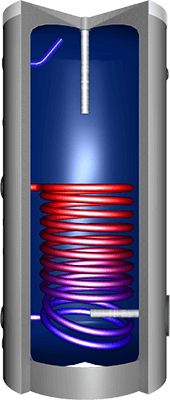 Brauchwasserspeicher ERSS emailliert, silber, 1 Wärmetauscher
