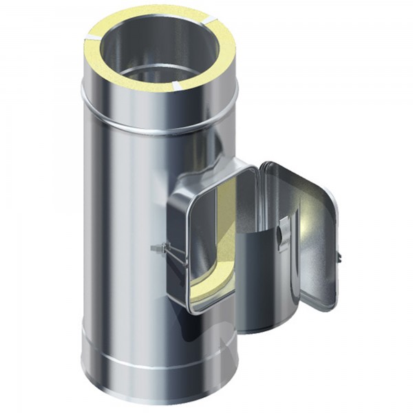 Außenkamin Reinigungsstück 200/0,6mm, mit runder Reinigungstür