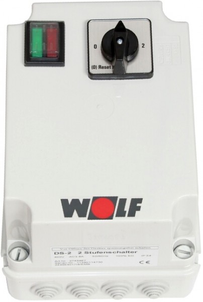 Wolf 2 Stufenschalter DS 2 mit Wiedereinschaltsperre 8A, 400 Volt