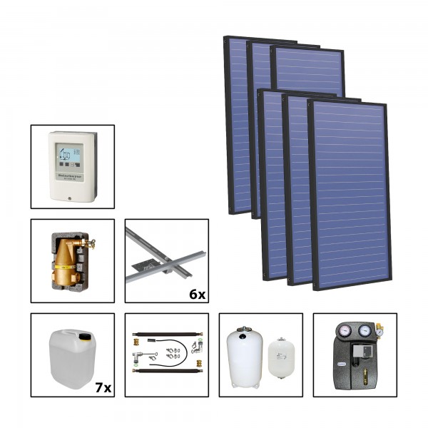 Solarbayer Plus AL Solarpaket 6 - Ziegel Fläche m2: Brutto 17,16 / Apertur 16,15