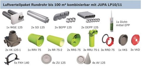 Junkers Bosch Systempaket Vent 5000 C Wohnungsl. Rundrohr LP17 bis 100 m2